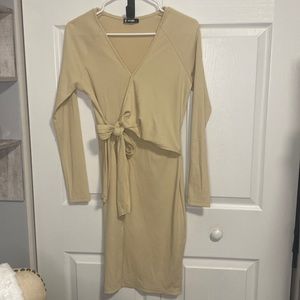 Cream Form Fitting Dress